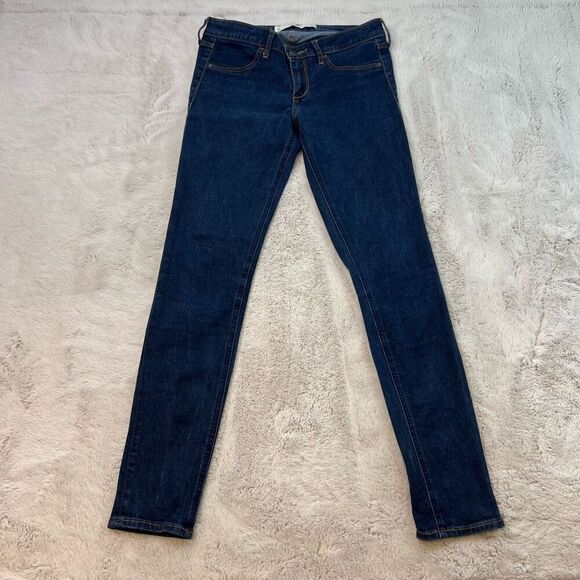 Abercrombie & Fitch Jegging Dark Wash Stretch Jeans Womens Size 26x29 Low Rise - Picture 1 of 9